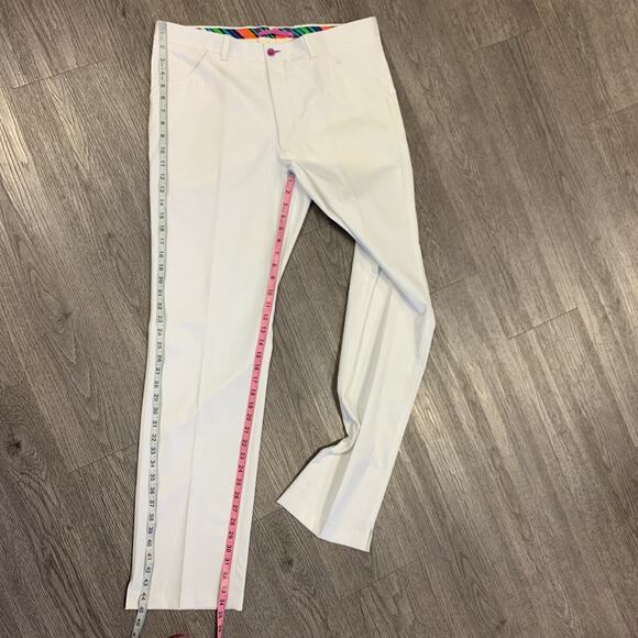 Aristo 18 Pants Mens 36 White Regular Fit Straight Leg Wicking Reno Golf Zip Fly - Picture 6 of 12